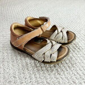 Bisgaard Leather Gold Sandals
